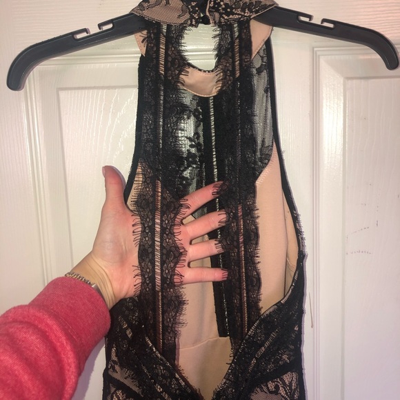 ASTR High Neck Lace Backless Fitted Dress - Picture 7 of 9